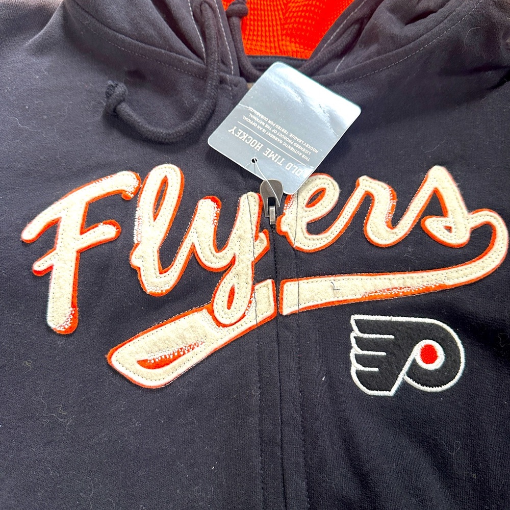 NWTS Philadelphia Flyers Nhl Old Time Hockey Hoodie Sweatshirt, Sz M, authentic - Picture 10 of 10